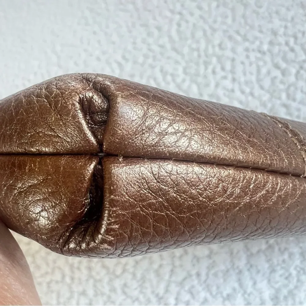 Coach Bronze Copper Madison Pebbled Leather Clutch Wristlet 43225 No Hang Tag - Picture 3 of 13